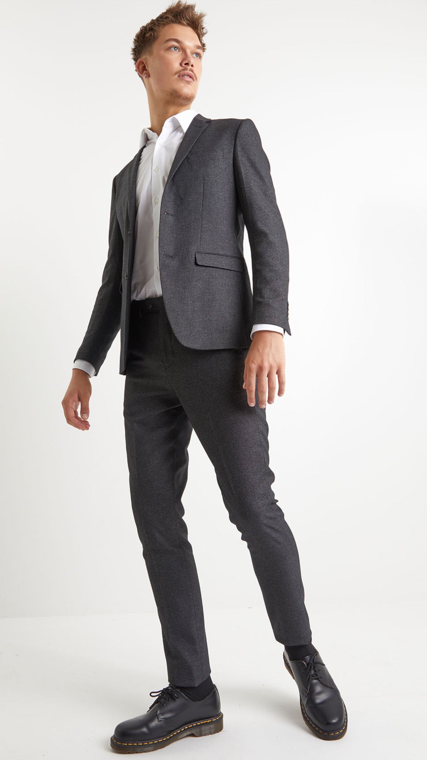 Stretch Skinny Suit in Charcoal 