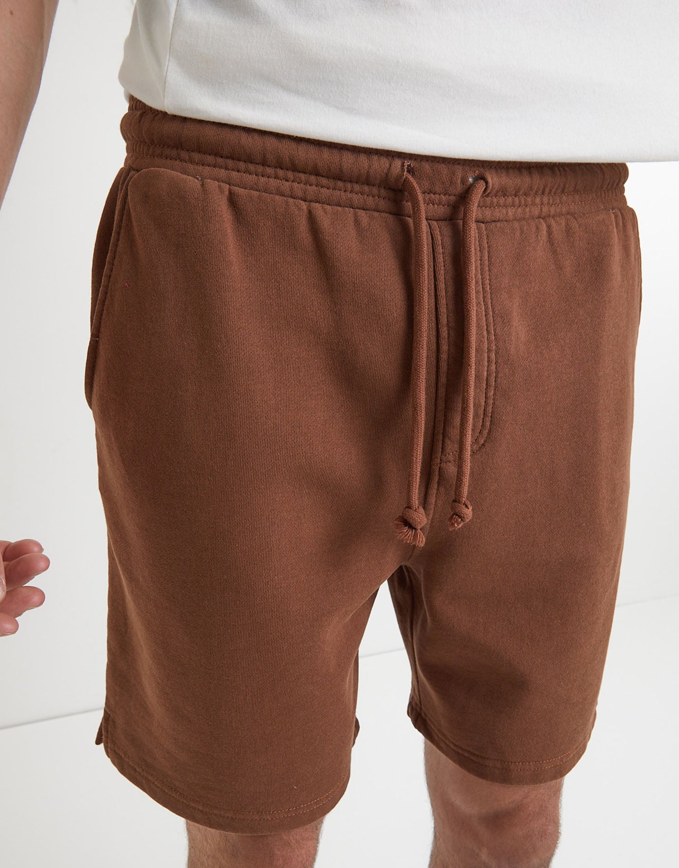 Baggy Fit Track Shorts in Brown 