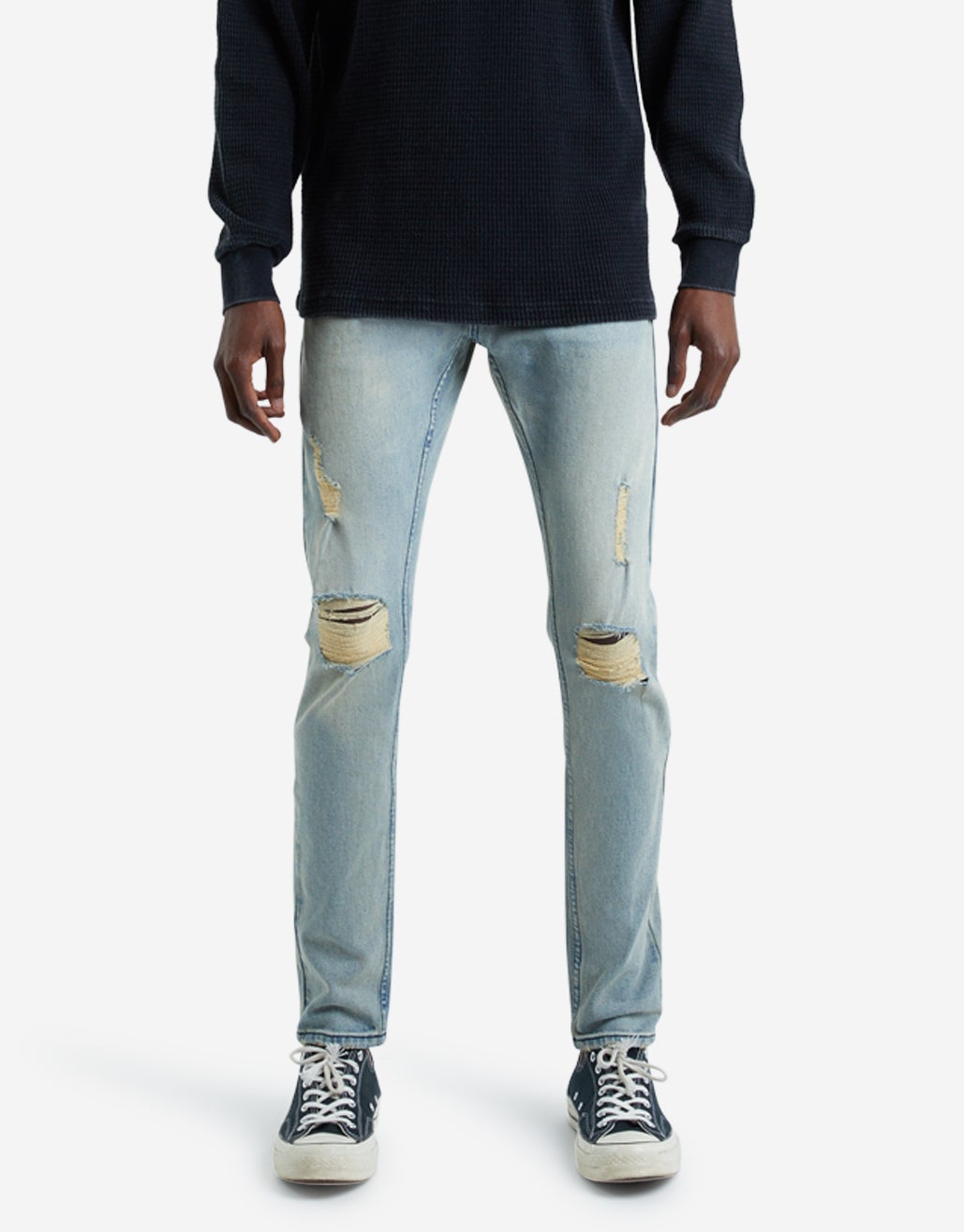 Ripped Skinny Jeans in Blue 