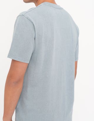 Heavyweight Regular Fit T Shirt in Blue Chalk Detail3