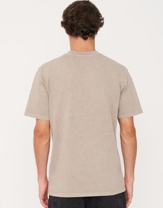Heavyweight Regular Fit T Shirt in Dark Ecru Back