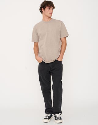 Heavyweight Regular Fit T Shirt in Dark Ecru Full