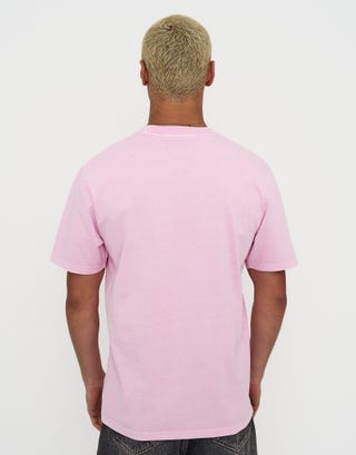 Heavyweight Regular Fit T Shirt in Pastel Pink Back