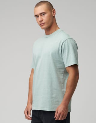 Heavyweight Regular Fit T Shirt in Pistachio Green Detail2