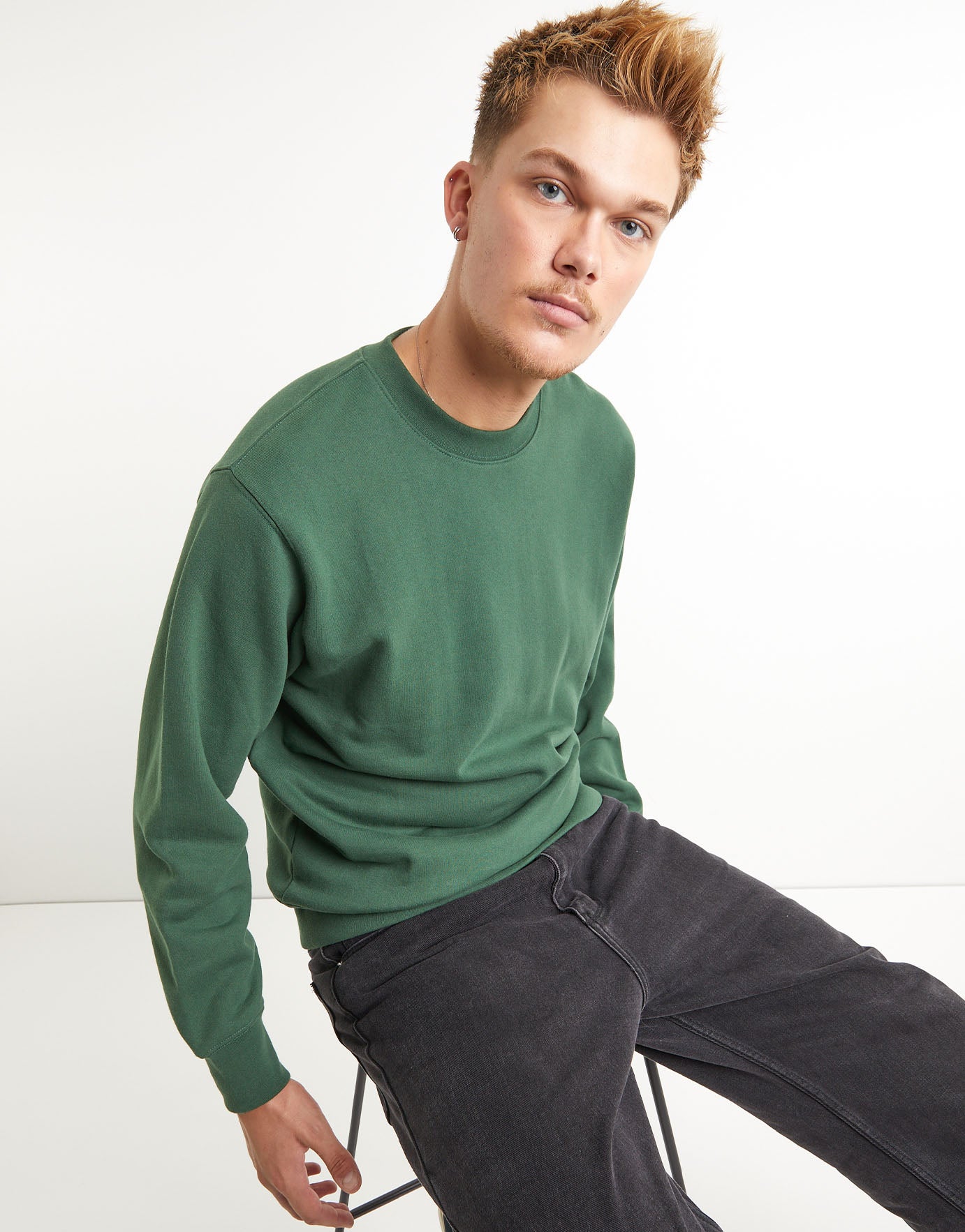 Organic Oversized Crew Sweatshirt in 