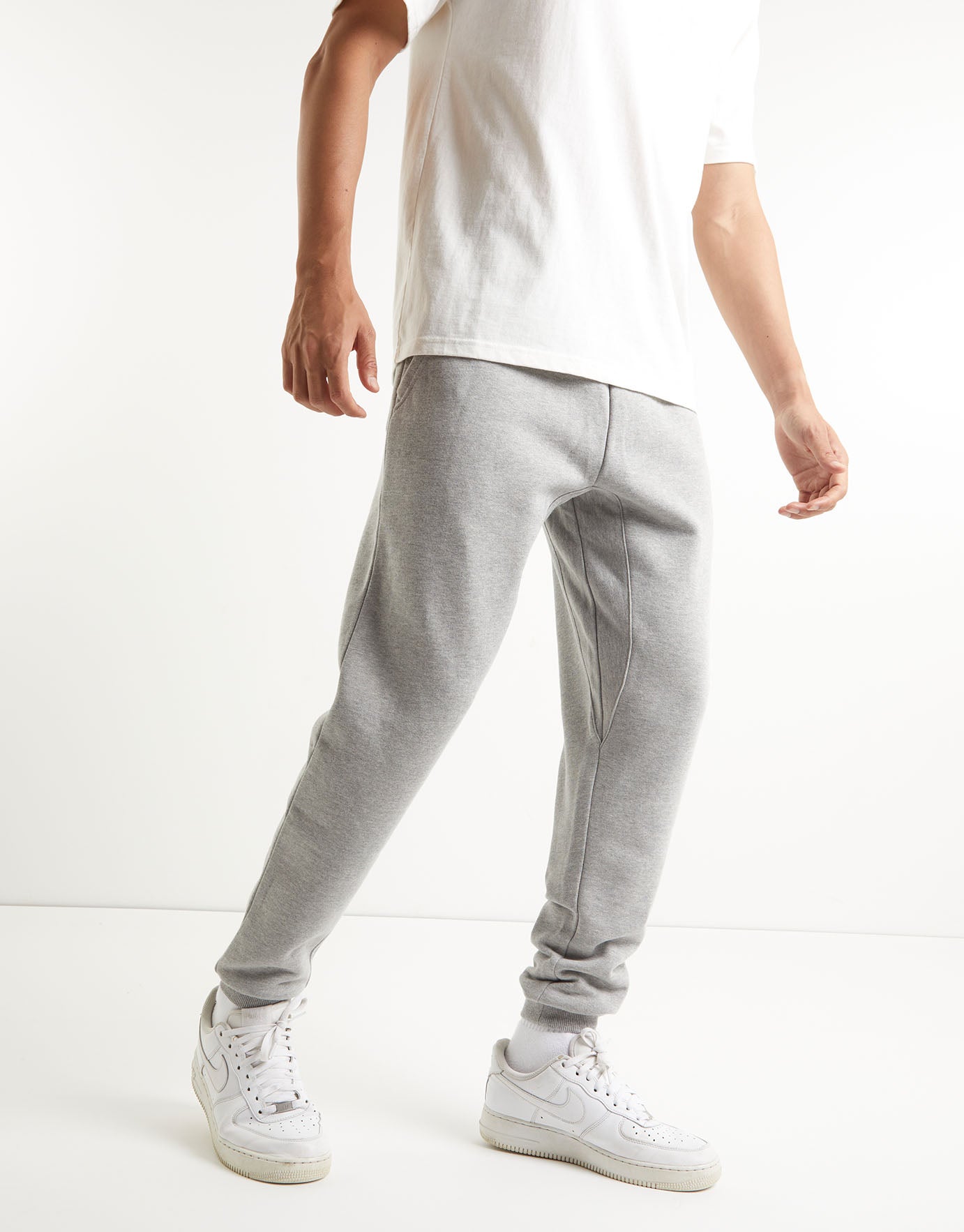 Plain Organic Track Pants in Grey