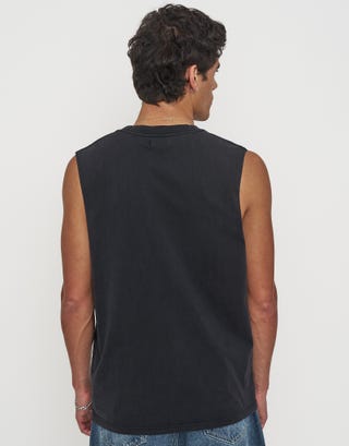 Heavyweight Muscle Tank in Black Back