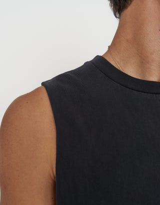 Heavyweight Muscle Tank in Black Detail