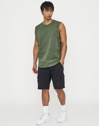 Heavyweight Muscle Tank in Cedar Green Full