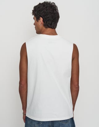Heavyweight Muscle Tank in White Back