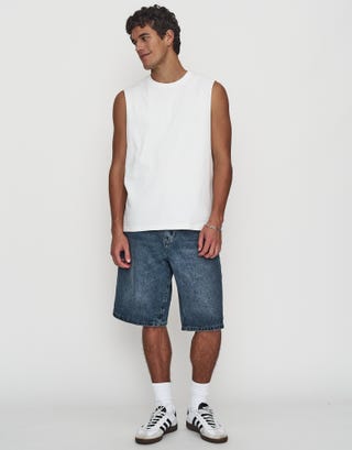 Heavyweight Muscle Tank in White Full