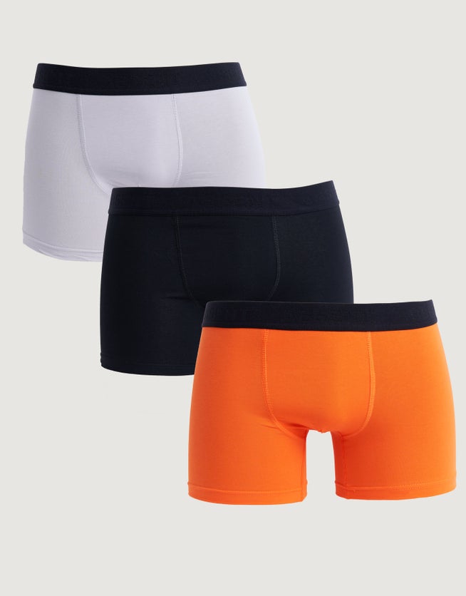3 Pack Mixed Plain Boxers in Grey/orange | Hallensteins NZ
