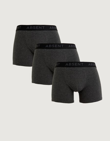 Organic Cotton 3 Pack Boxers in Charcoal