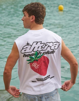 Altura Health Club Cropped Muscle Singlet in Blanc Front