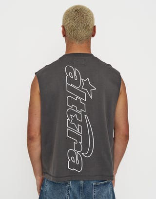 Altura Cropped Muscle Singlet in Pewter Grey Front