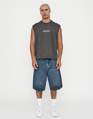 Altura Cropped Muscle Singlet in Pewter Grey Full