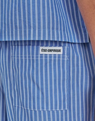 Amalfi Elastic Waist Shorts in Blue Detail