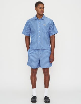 Amalfi Elastic Waist Shorts in Blue Full