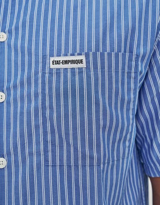 Amalfi Striped Shirt in Blue Detail3