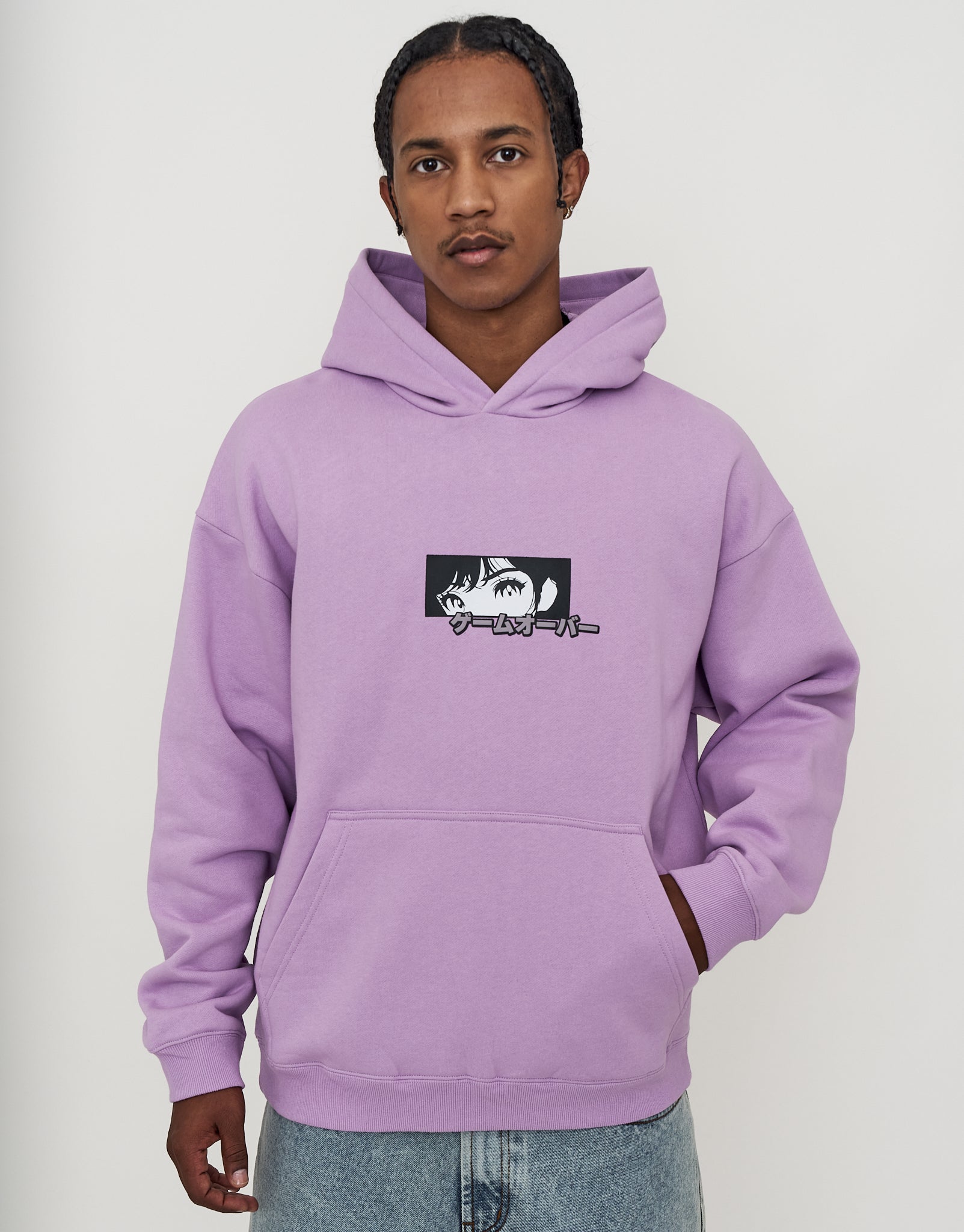 Anime Racing Oversized Hoodie in Neon Lilac | Hallensteins NZ