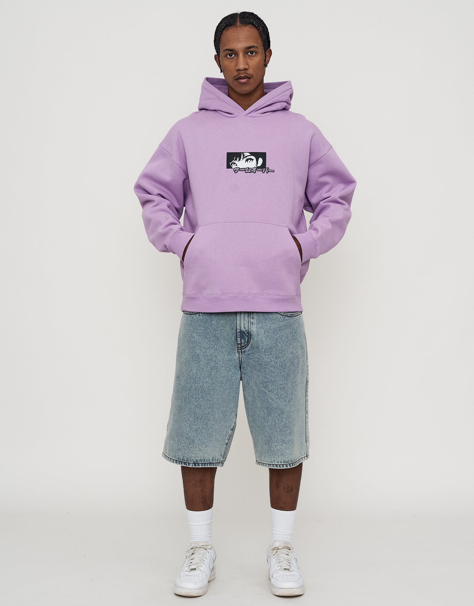 Anime Racing Oversized Hoodie in Neon Lilac | Hallensteins NZ