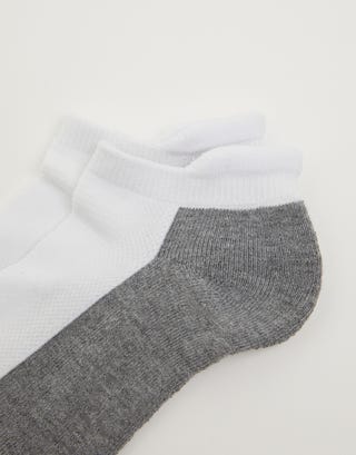 Ankle Sport Socks in White/grey Detail