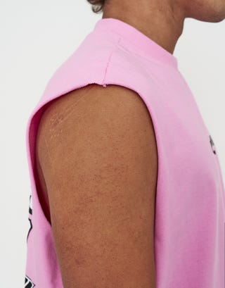 Archrival Muscle Singlet in Lotus Pink Detail3