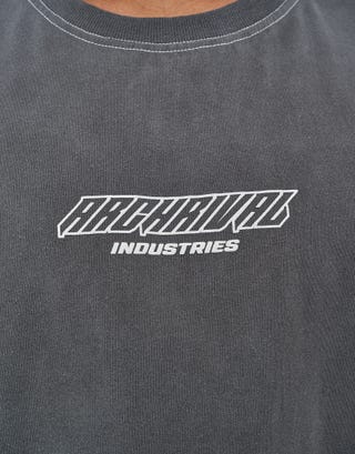 Archrival Cropped Relaxed Fit T Shirt in Pewter Grey Detail