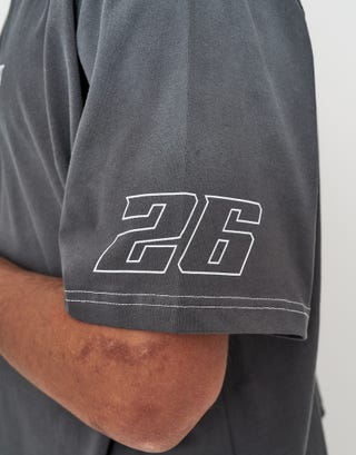 Archrival Cropped Relaxed Fit T Shirt in Pewter Grey Detail2