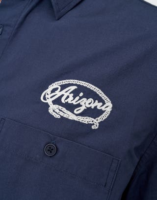 Arizona Embroidered Long Sleeve Shirt in Midnight Detail2