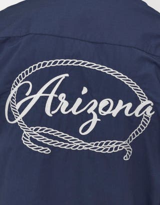 Arizona Embroidered Long Sleeve Shirt in Midnight Detail3