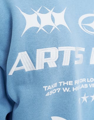 Arts Dept. Oversized Zip Up Hoodie in Sky Blue Detail3