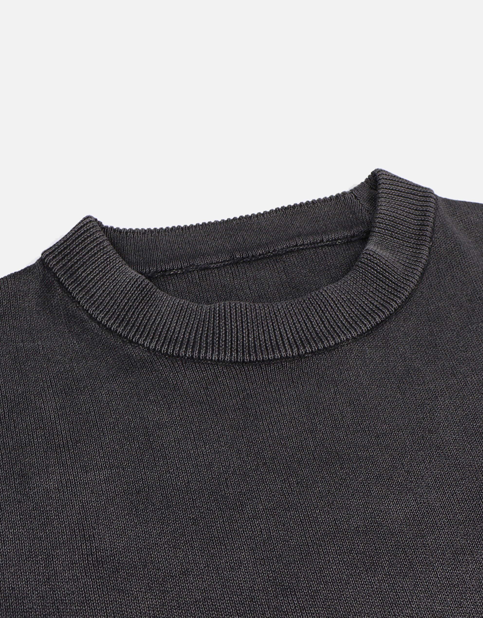 Oversized Crew Knit Jumper in Black | Hallensteins NZ