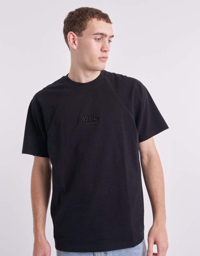 Athl Overlock Oversized T Shirt in Washed Black | Hallensteins AU