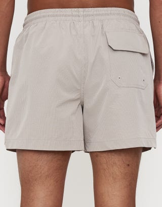 Athletic Department Swim Shorts in Tan Back