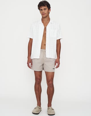 Athletic Department Swim Shorts in Tan Detail2
