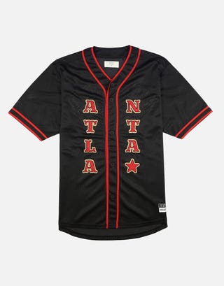 Atlanta Baseball Short Sleeve Shirt in Black Detail3