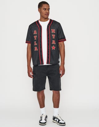 Atlanta Baseball Short Sleeve Shirt in Black Full