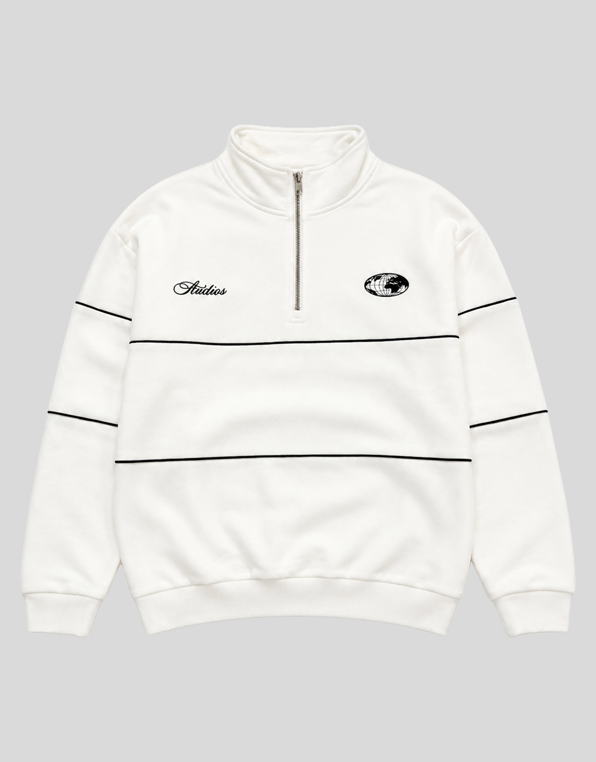 Audio Archive Quarter Zip Sweat in Blanc | Hallensteins NZ