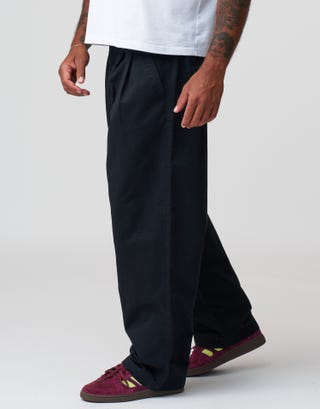 Baggy Double Pleated Pants in Black Detail2