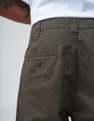 Baggy Double Pleated Pants in Khaki Detail3