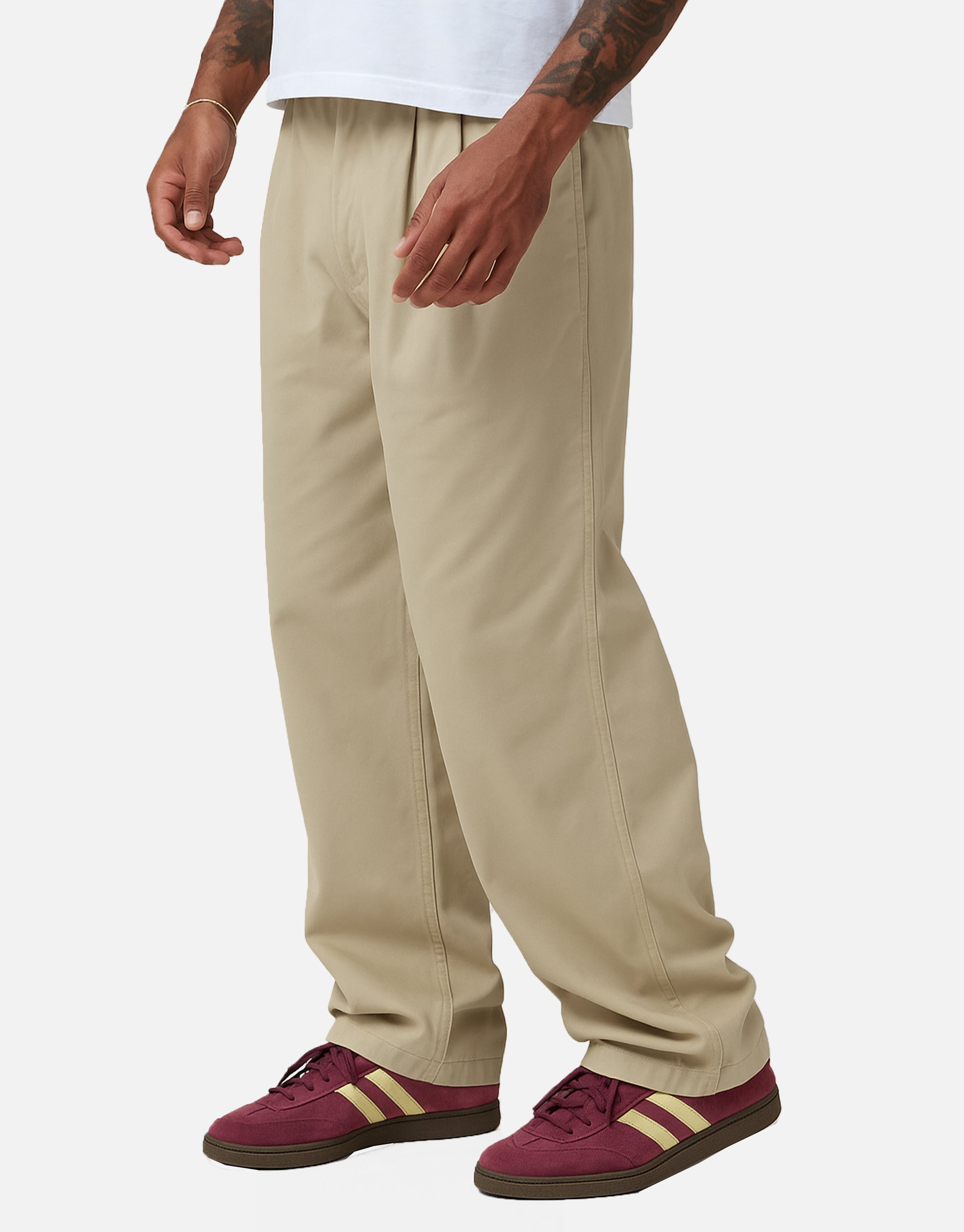 Baggy Double Pleated Pants in Tan | Hallensteins AU