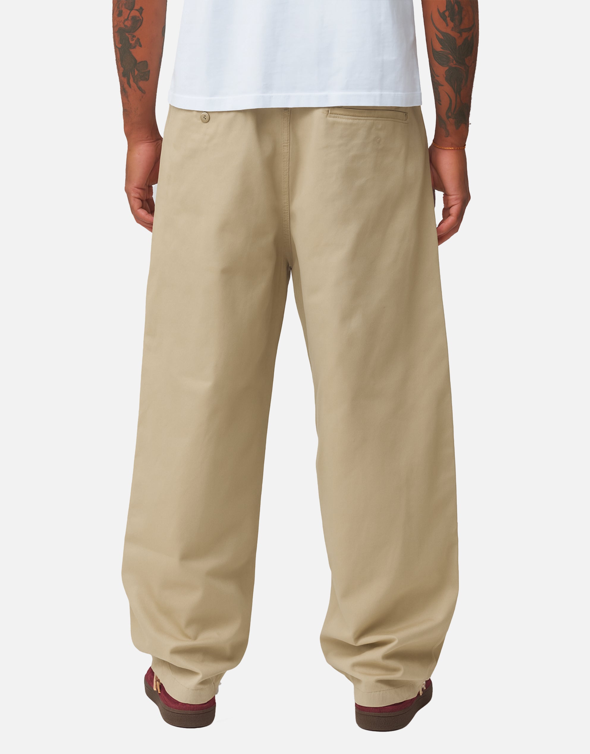 Baggy Double Pleated Pants in Tan | Hallensteins NZ