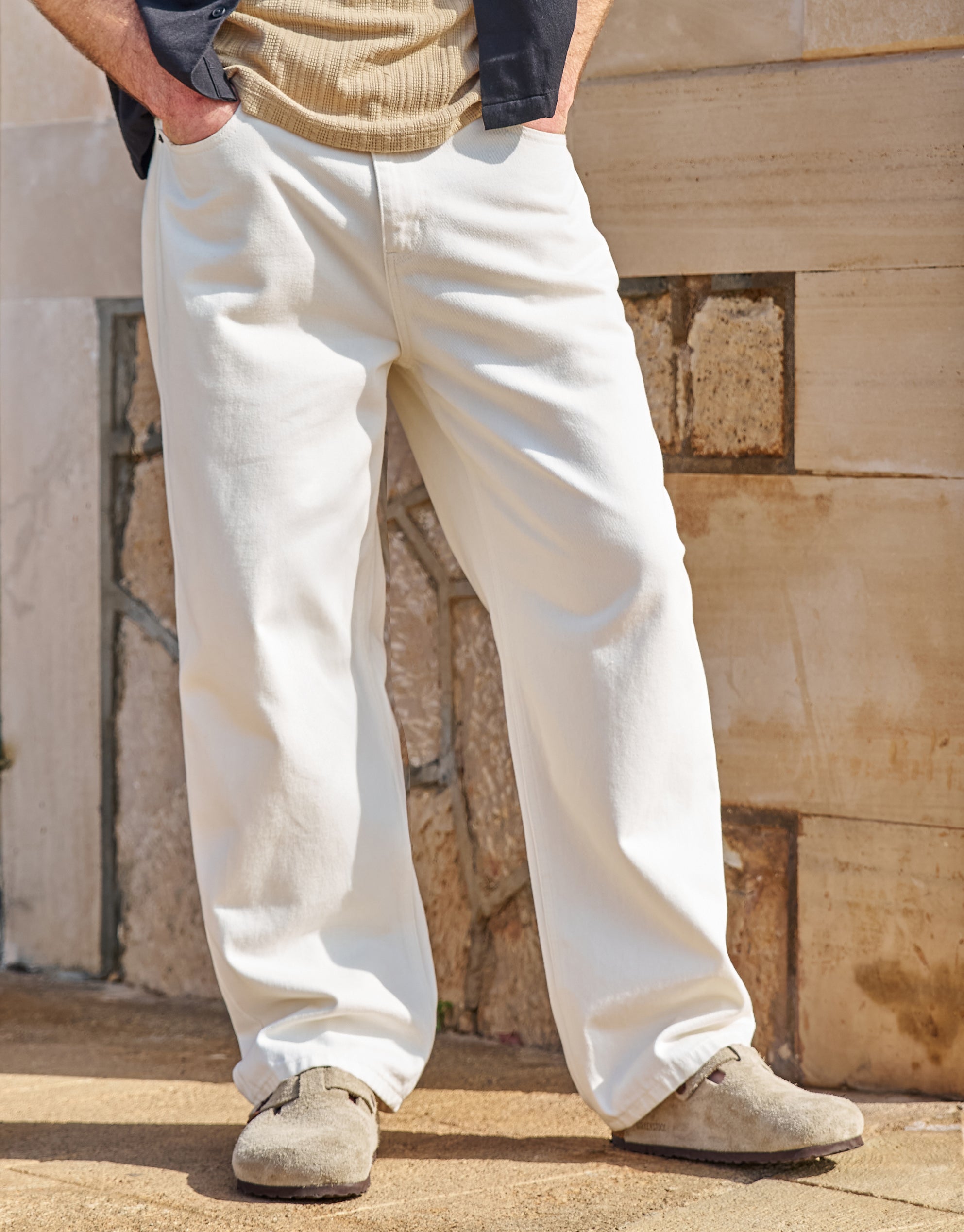 Baggy Fit Jeans in Cloud White | Hallensteins AU