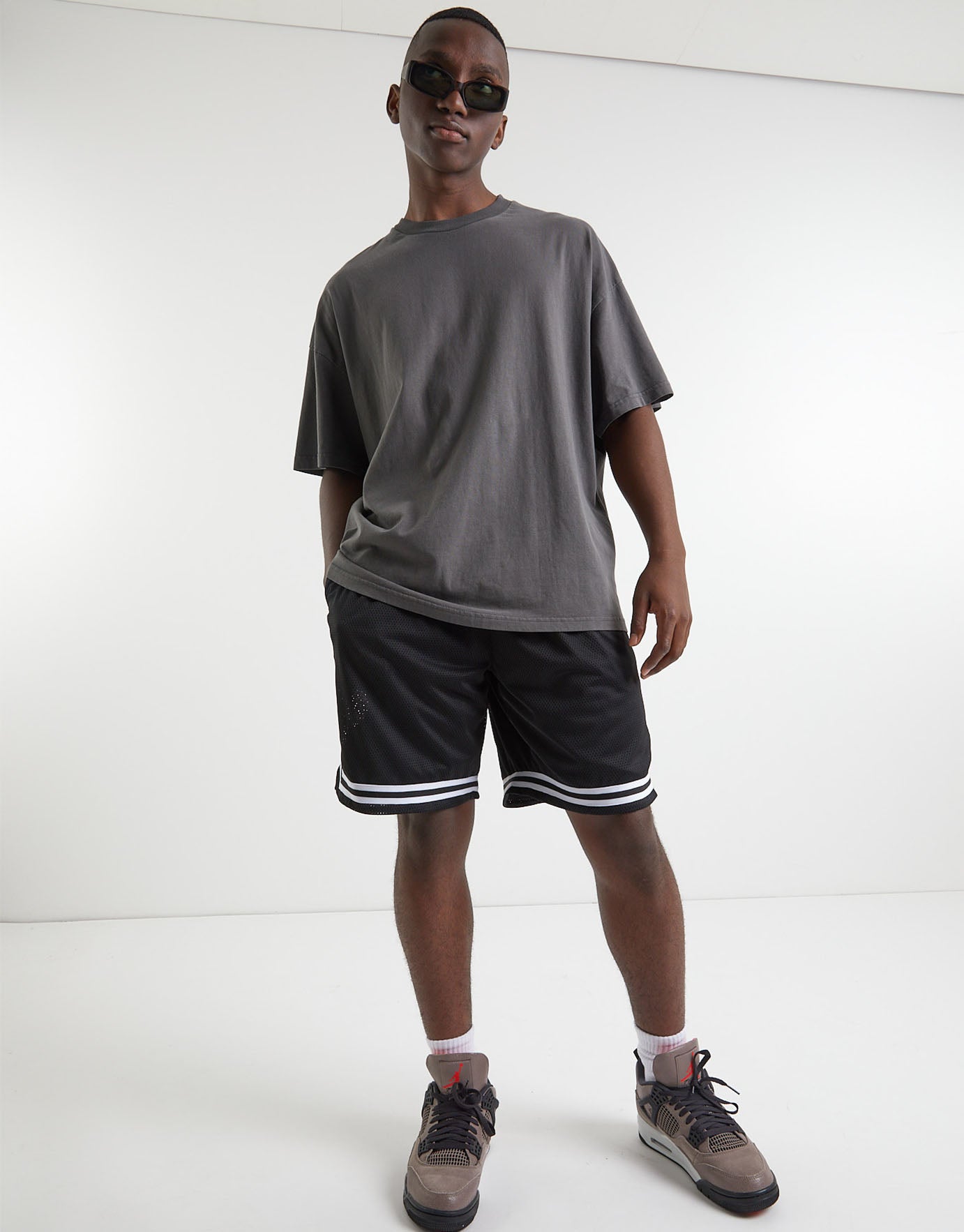 Relaxed Fit Basketball Shorts in Black 