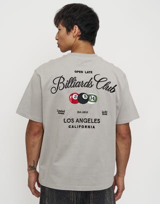 Billiards Club Relaxed Fit T Shirt in Moon Front