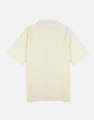 Bloom Embroidered Short Sleeve Shirt in Oat Back