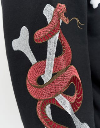 Bones Oversized Hoodie in Black Detail3