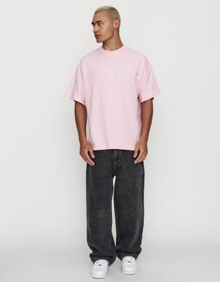Bordeaux Box Fit T Shirt in Pink Mist Full