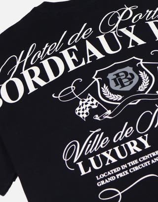 Bordeaux Box Fit T Shirt in Washed Black Back